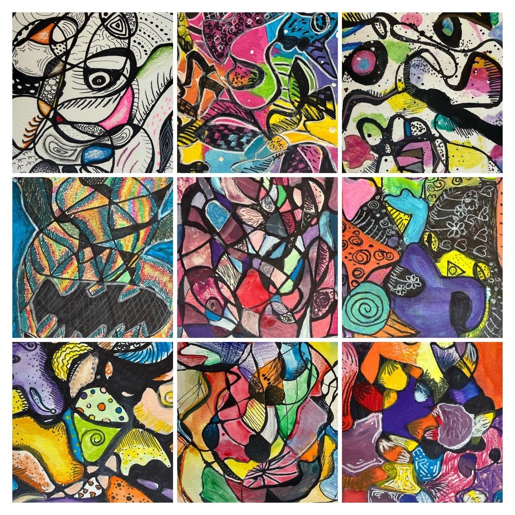 UVMS 6th-graders Neurographic Art