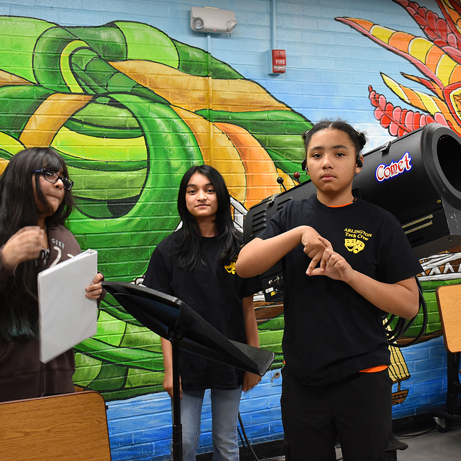 Crew of the Addams Family Musical at LMS