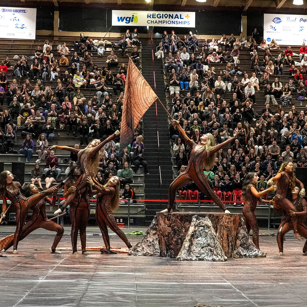 Image of the Arlington Winterguard performance of "The Giving"