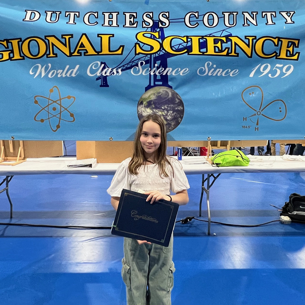 West 5th-grader Nora A. at the Dutchess County Regional Science Fair