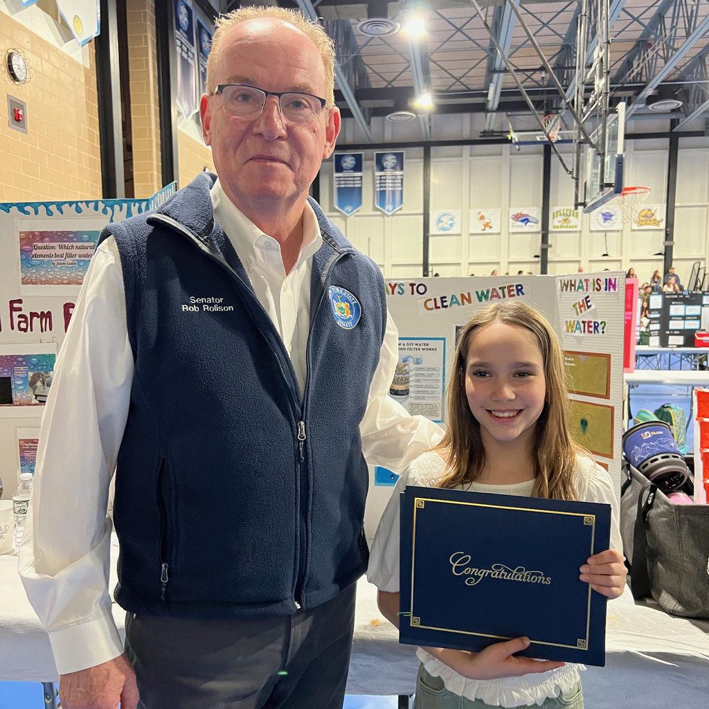 West student Nora A. with NY State Senator Rob Rolison