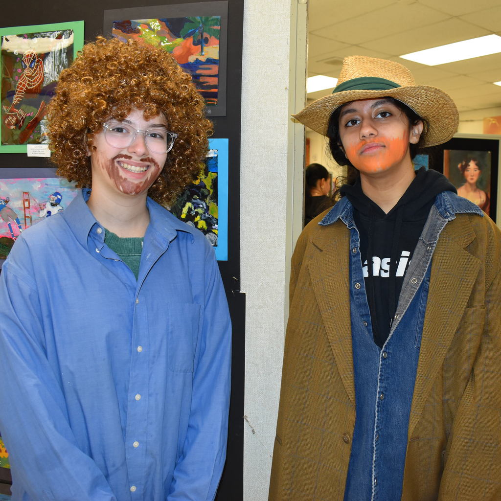 High School students dressed as artists