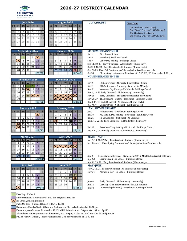 2026-27 Calendar