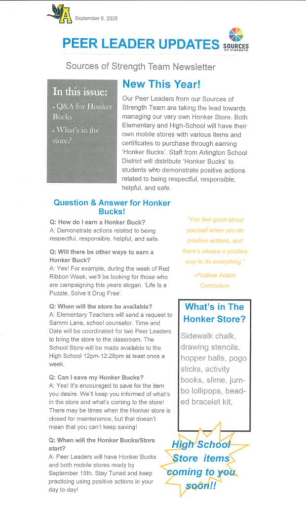 Honker Bucks newsletter