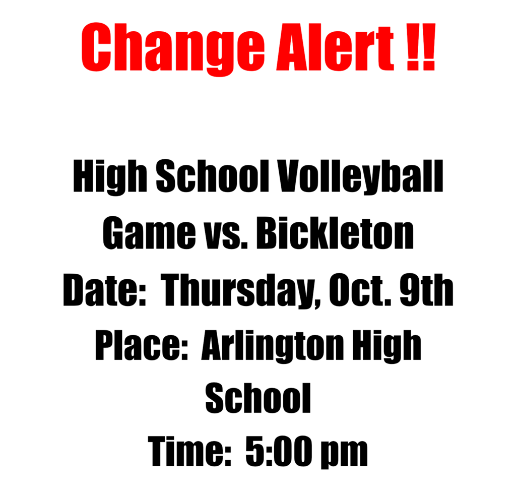 Change alert 10/9/25