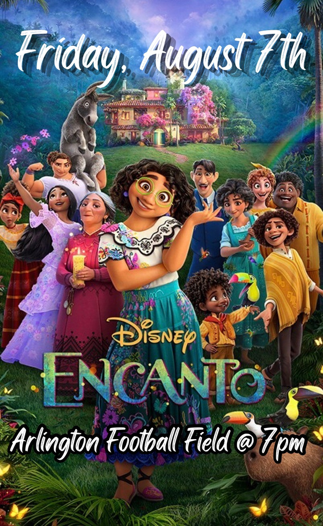 Family Movie Night - Friday, August 7th @ 7:00 pm - Arlington Football Field