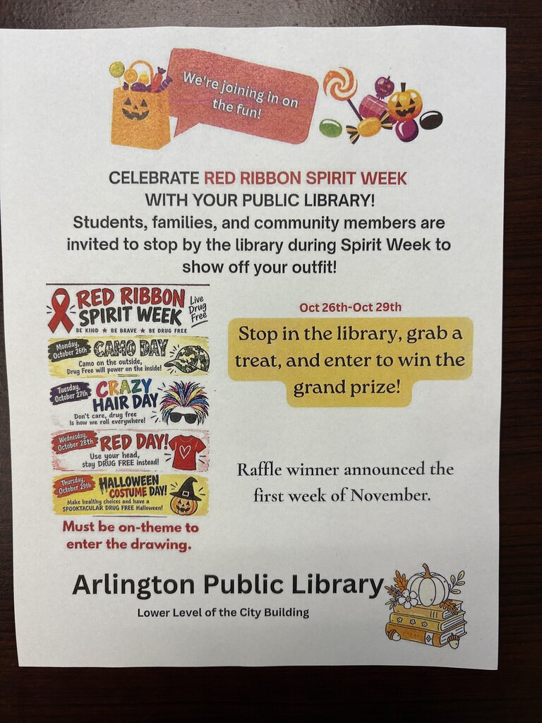 Public Library Spirit Week for Red Ribbon 