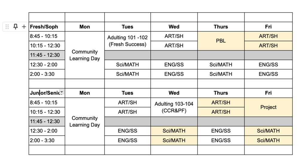 New Schedule