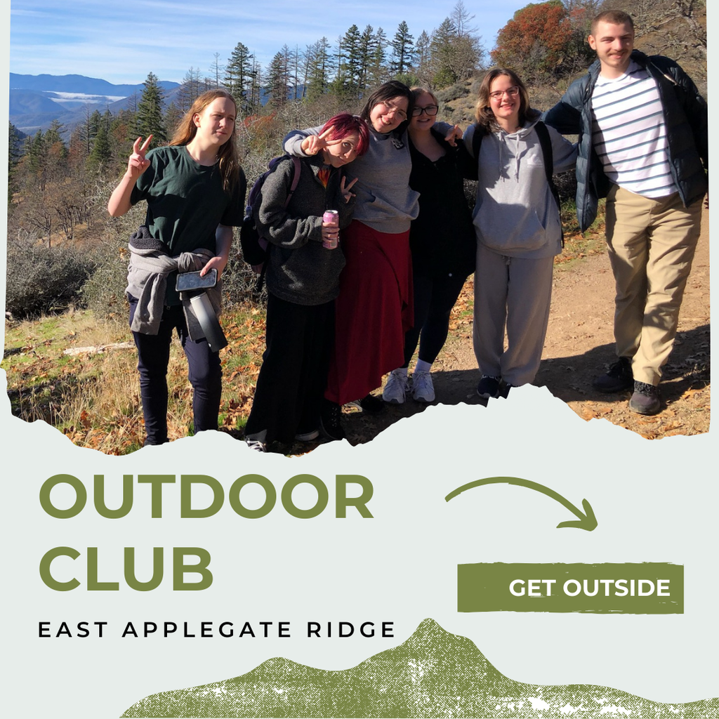 6 students on applegate ridge hiking