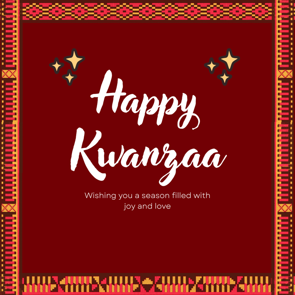happy kwanzaa written with outlined theme