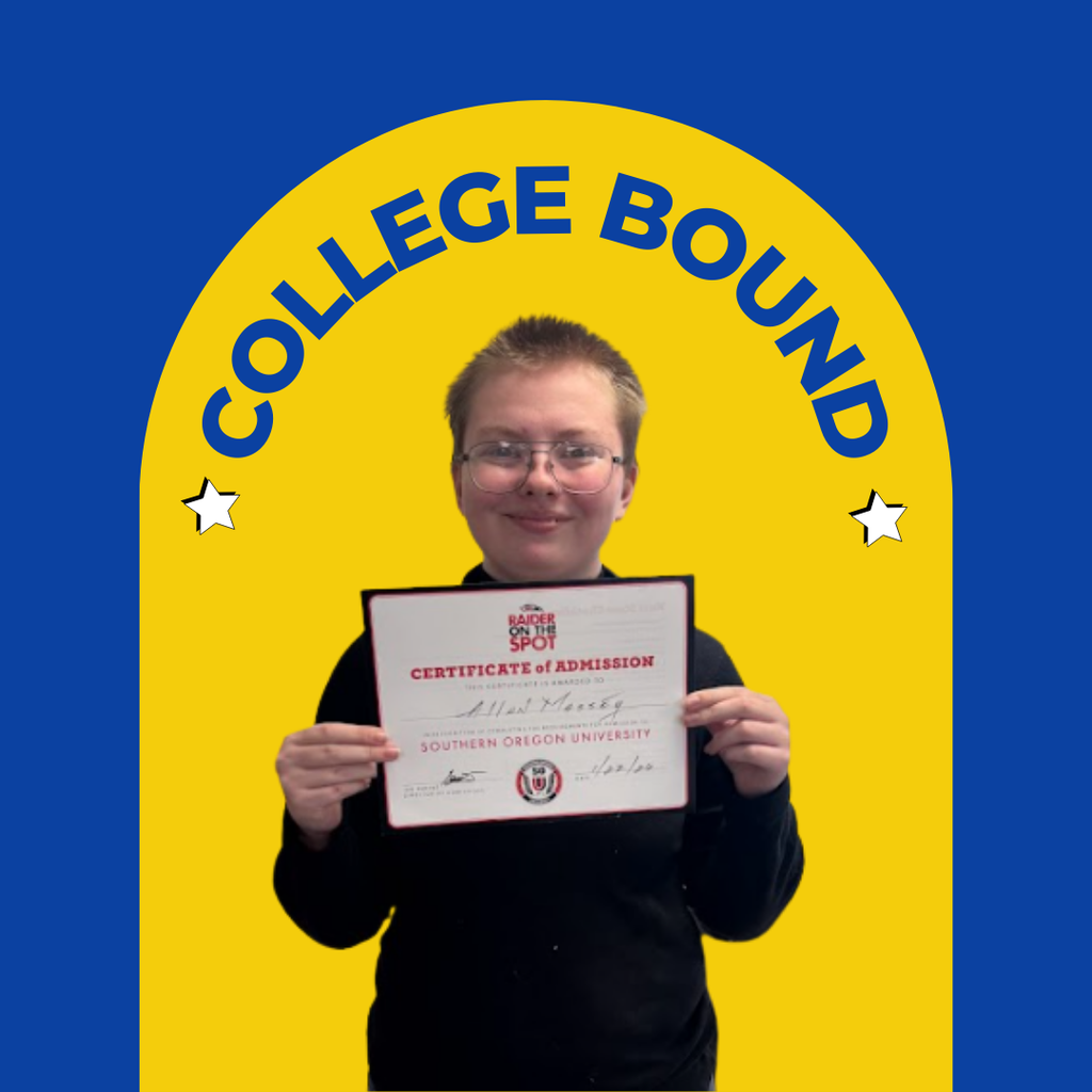 student holding certificate of admissions to sou