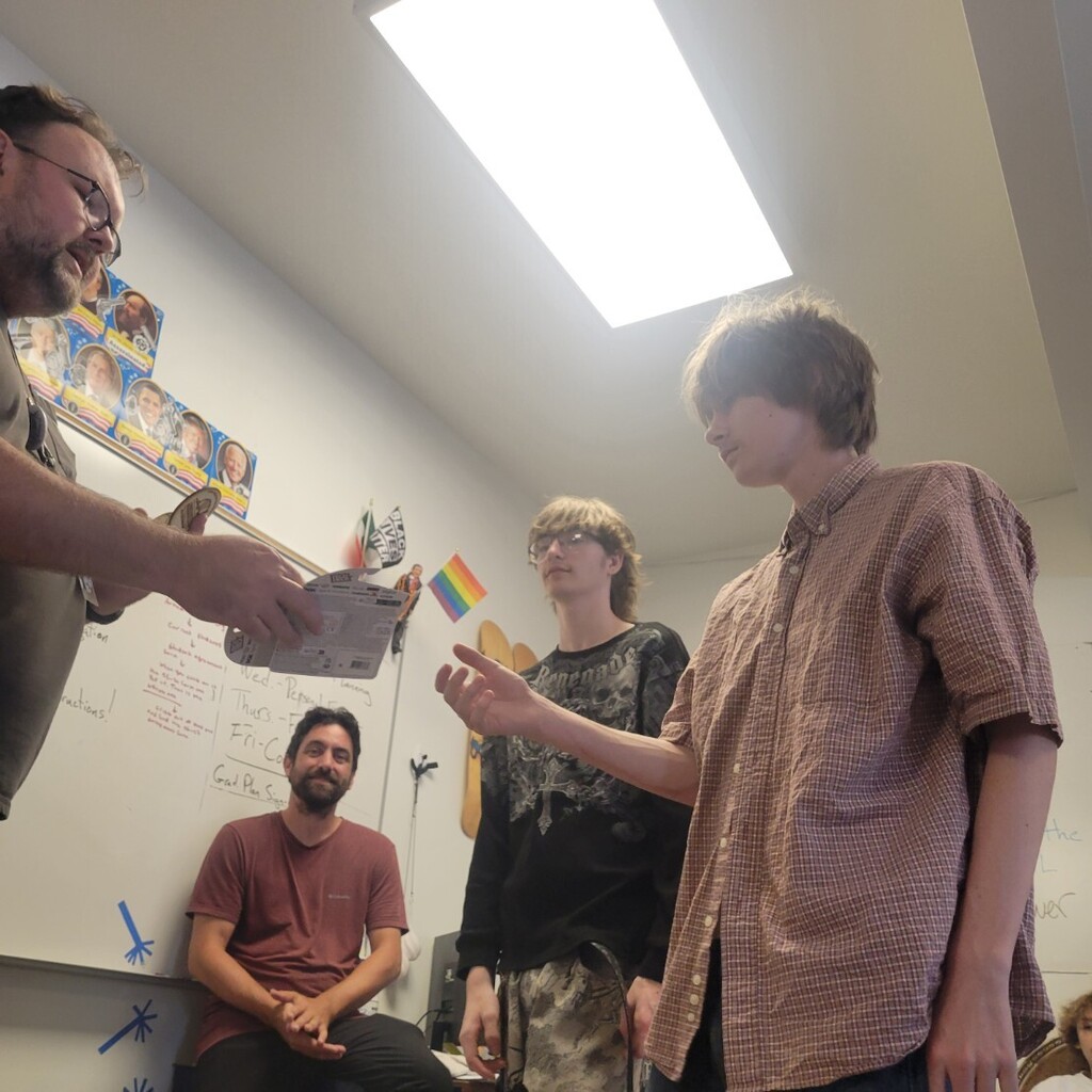 students receiving wacky award