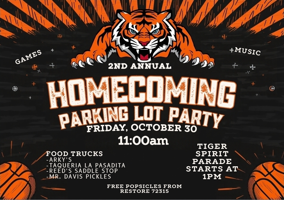 Homecoming Parking Lot Party Friday, October 30 11:00am