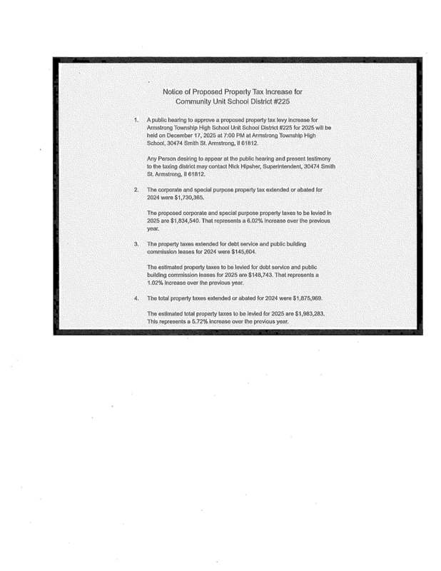 Proposed Tax Increase