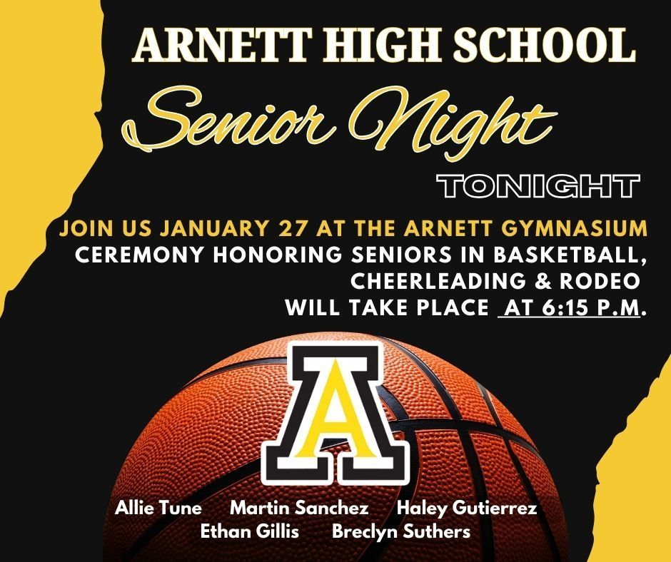 senior night is tonight at 6:15 PM at the high school gym