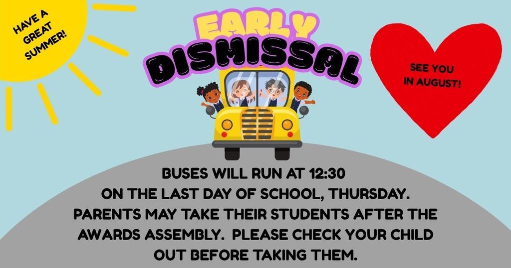 early release at 12:30  Thursday
