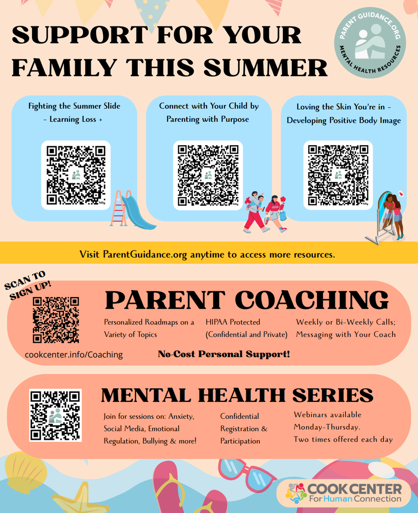summer flyer for parent coaching and mental health series 