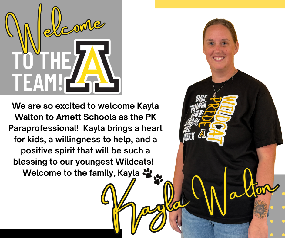 Kayla Walton is the new PK paraprofessional.
