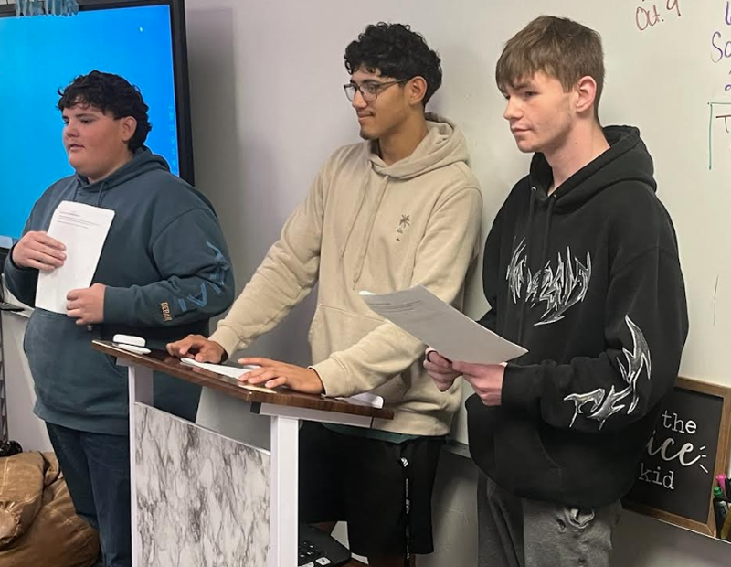 Dayson West, Martin Sanchez, and Zanston Clark gave a presentation on Respect.