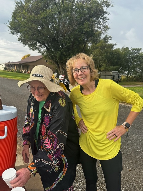 Mrs. Dearing and her mom , Donna Folks, during the 5k.