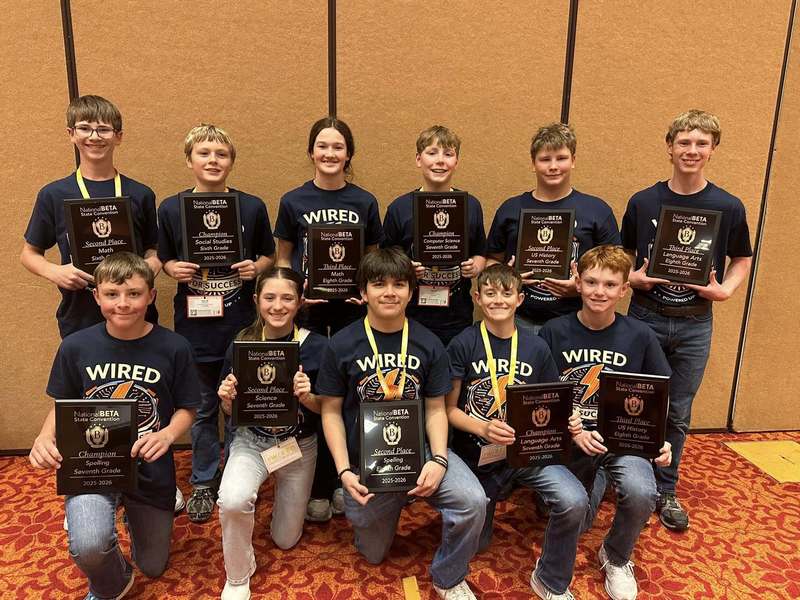 L-R Top: Kreed Dunham, Ryder Williams, Jozie Latta, Crew Watson, Andrew Cutsinger, Sabe Williams, Bottom L-R: Lukas Smith, Norah Byrant, Adrian Gutierrez, Landon McCartor, Easton Royal 