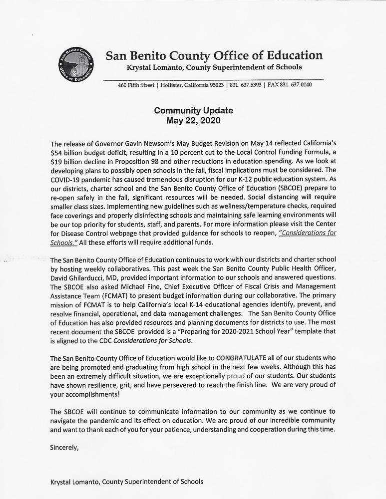 SBCOE Community Update