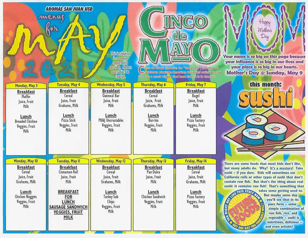 May Menu 5/3-14/2021​