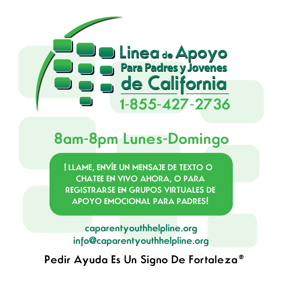 Linea de Apoyo Para Padres y Jovenes de California