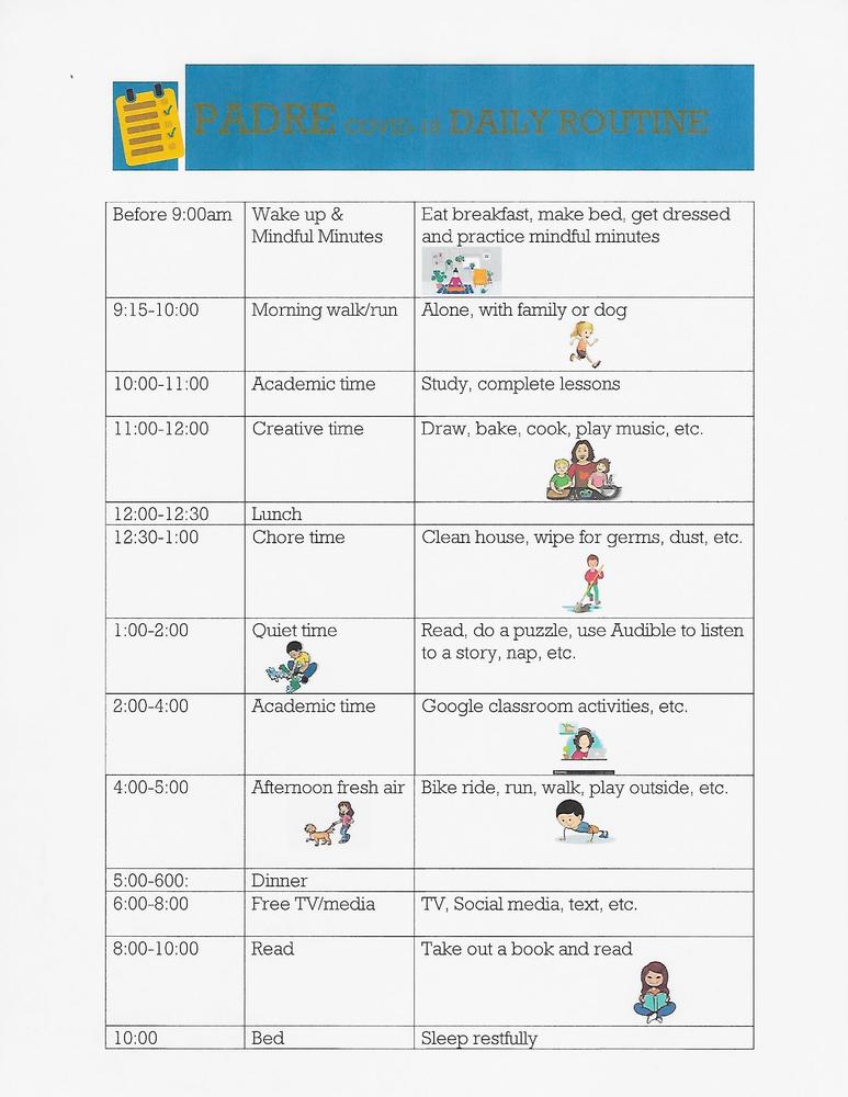 PADRES COVID-19 DAILY ROUTINE