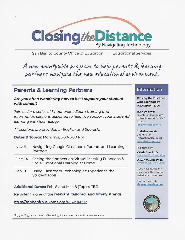 Closing the Distance - Parents & Learning Partners