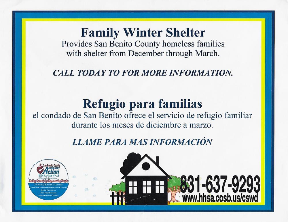 FAMILY WINTER SHELTER
