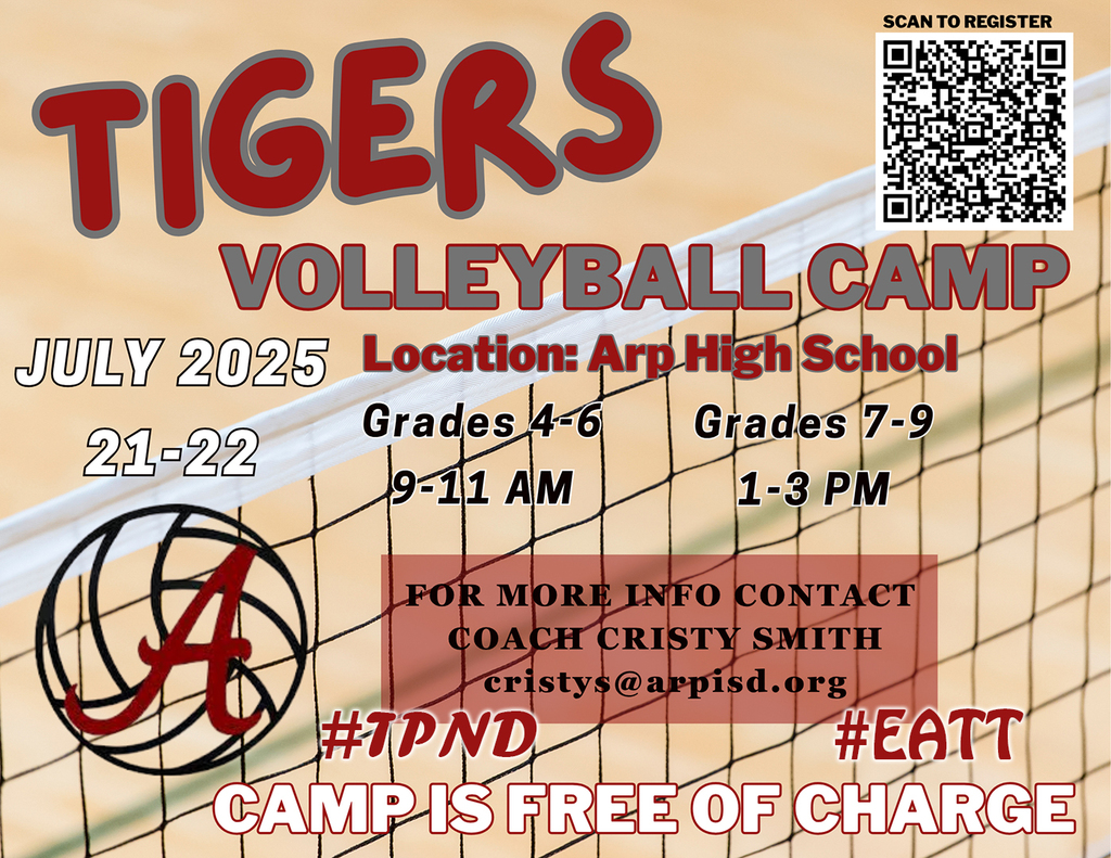 Arp ISD 4-9 Lady Tigers Volleyball Camp 2025