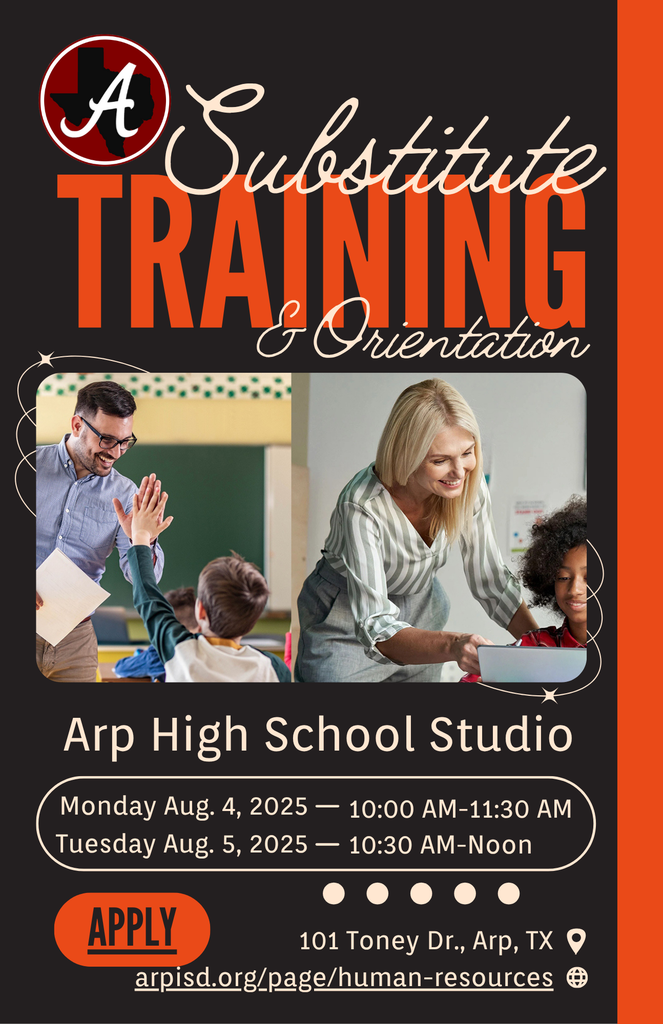 Arp ISD substitute training flyer 2025