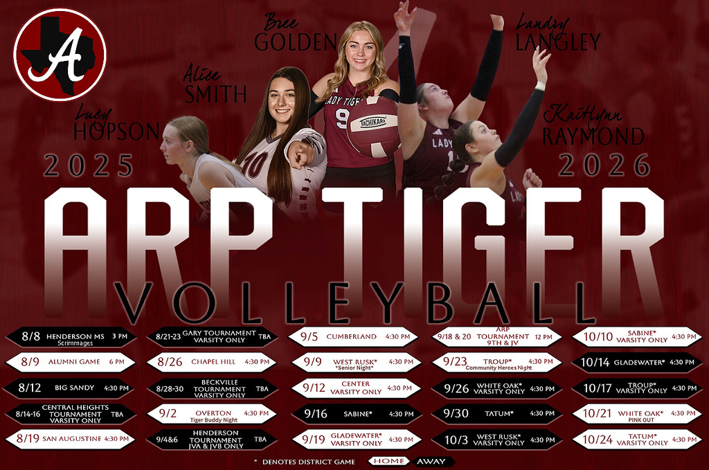 2025 Arp HS Volleyball schedule