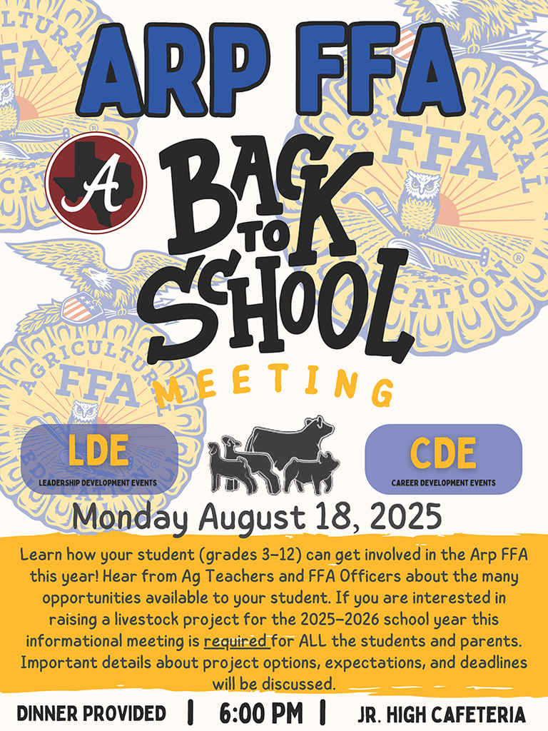 Arp FFA Back To School Meeting