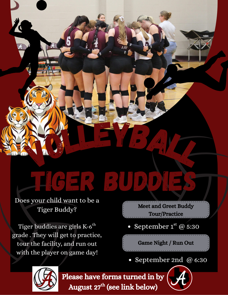 Volleyball Tiger Buddy nights Sept. 1 & 2.