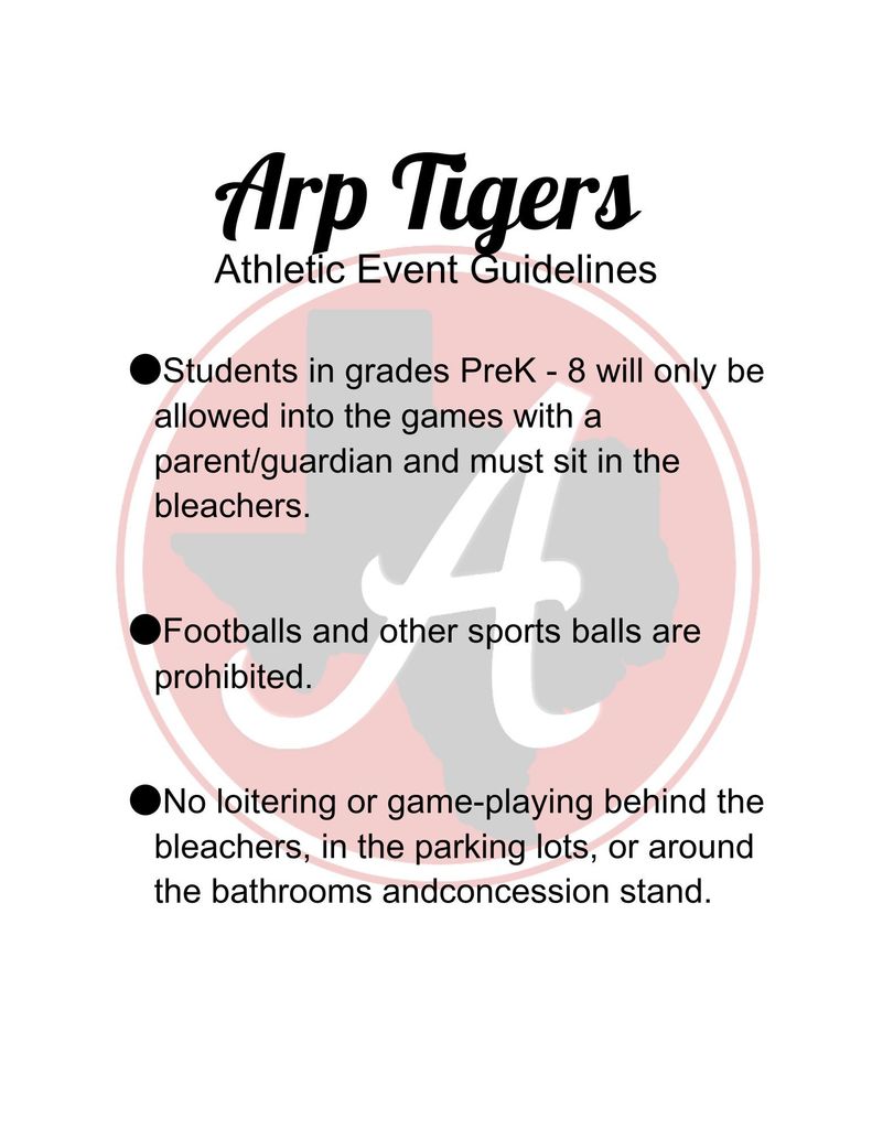 Athletic event guidelines