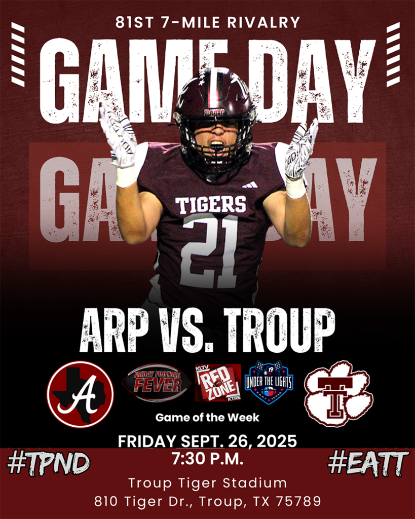 Arp H.S. football visits Troup Friday for the 81st 7-Mile Rivalry.