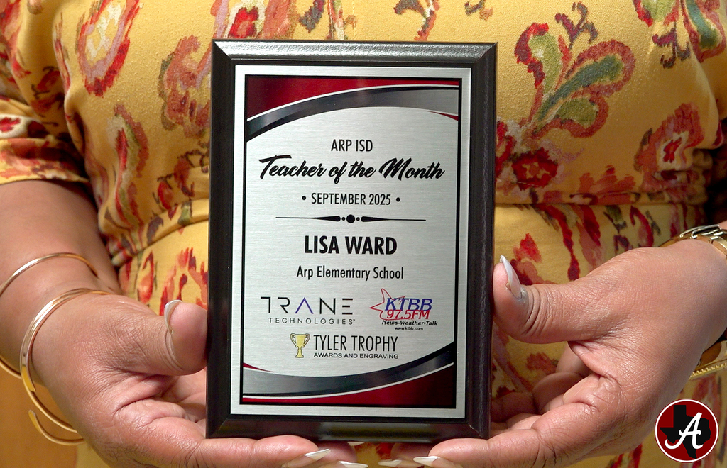 Arp Elementary 2nd grade teacher Lisa Ward named Arp ISD KTBB Teacher of the month for Sept. 2025