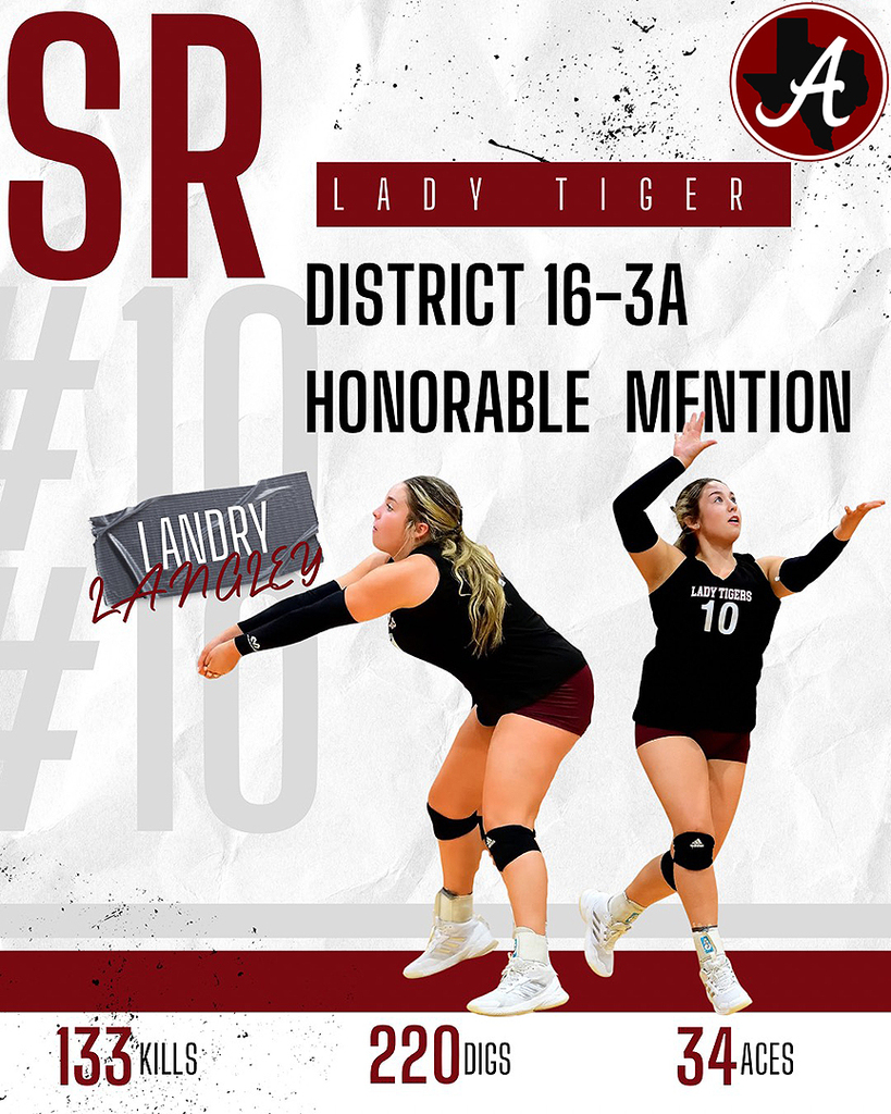 Arp HS Volleyball Landry Langley All District 2025