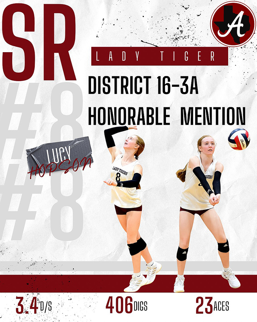 Arp HS volleyball Lucy Hopson All District 2025