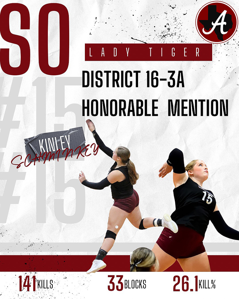 Arp HS volleyball Kinley Schminkey All District 2025