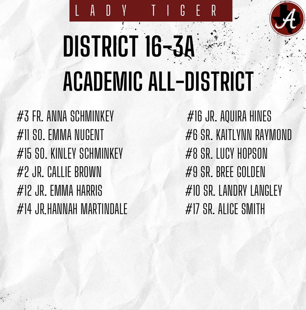 Arp HS Volleyball Academic All-District 2025