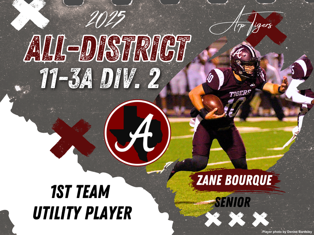 2025 Arp HS Football All-District Zane Bourque