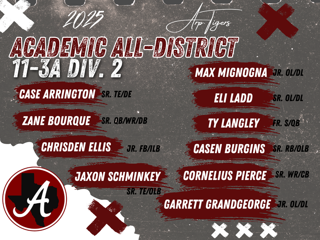 2025 Arp HS football Academic All District
