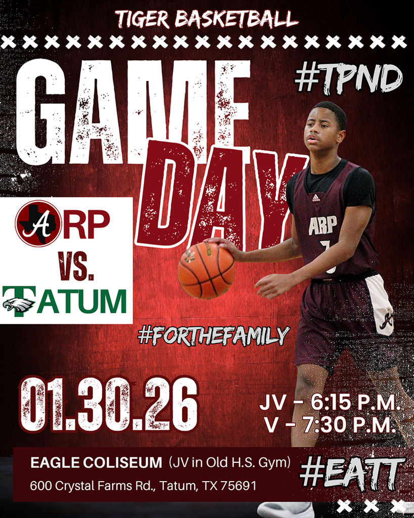 Arp HS boys basketball game day graphic Tatum 013026