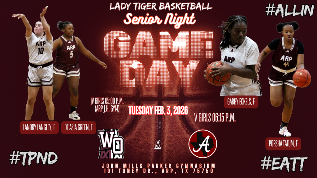 Arp HS girls basketball game day senior night White Oak 020326