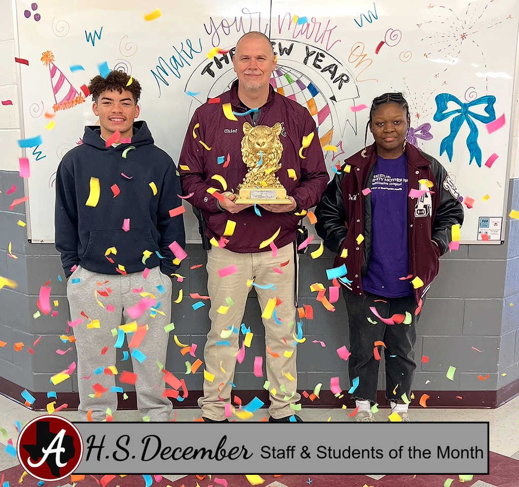 Arp H.S. Dec. 2025 students and staff of month