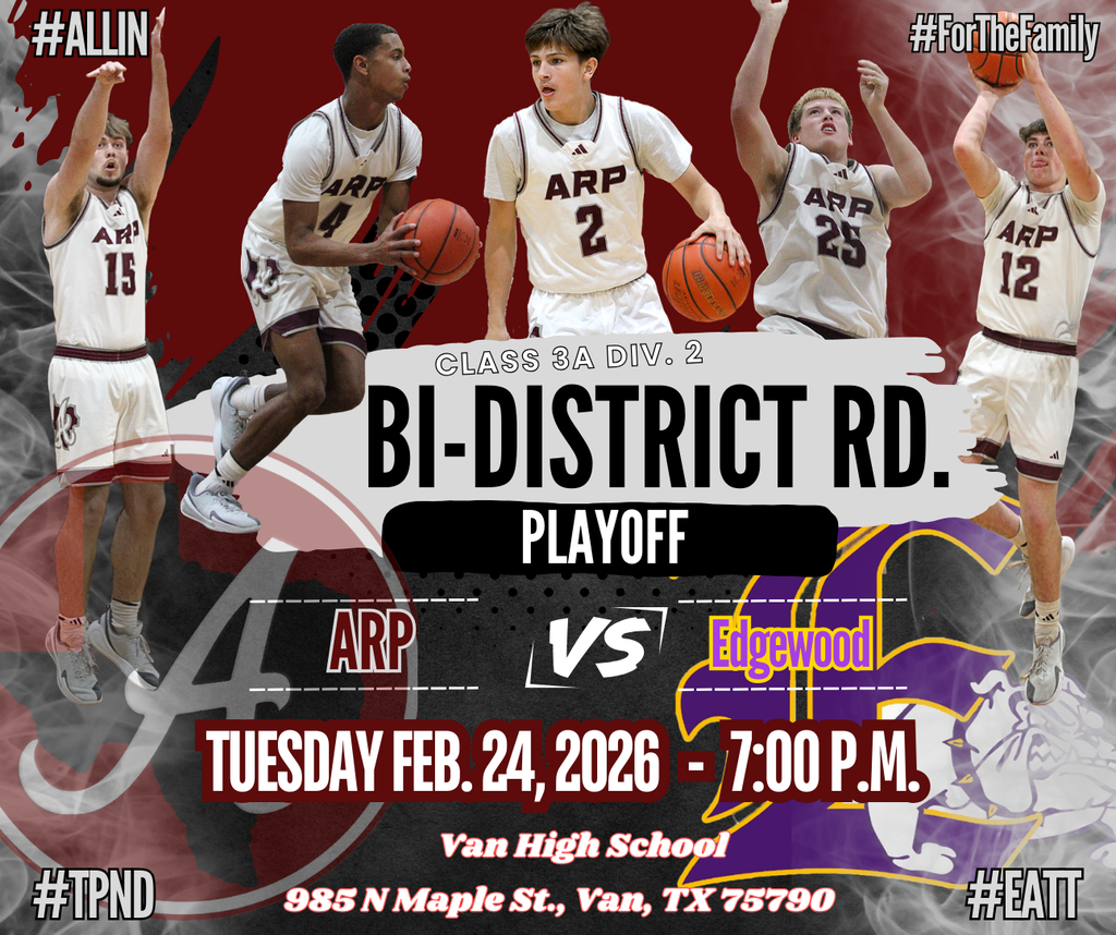 Arp HS boys basketball bi-district playoffs vs. Edgewood in Van 022426