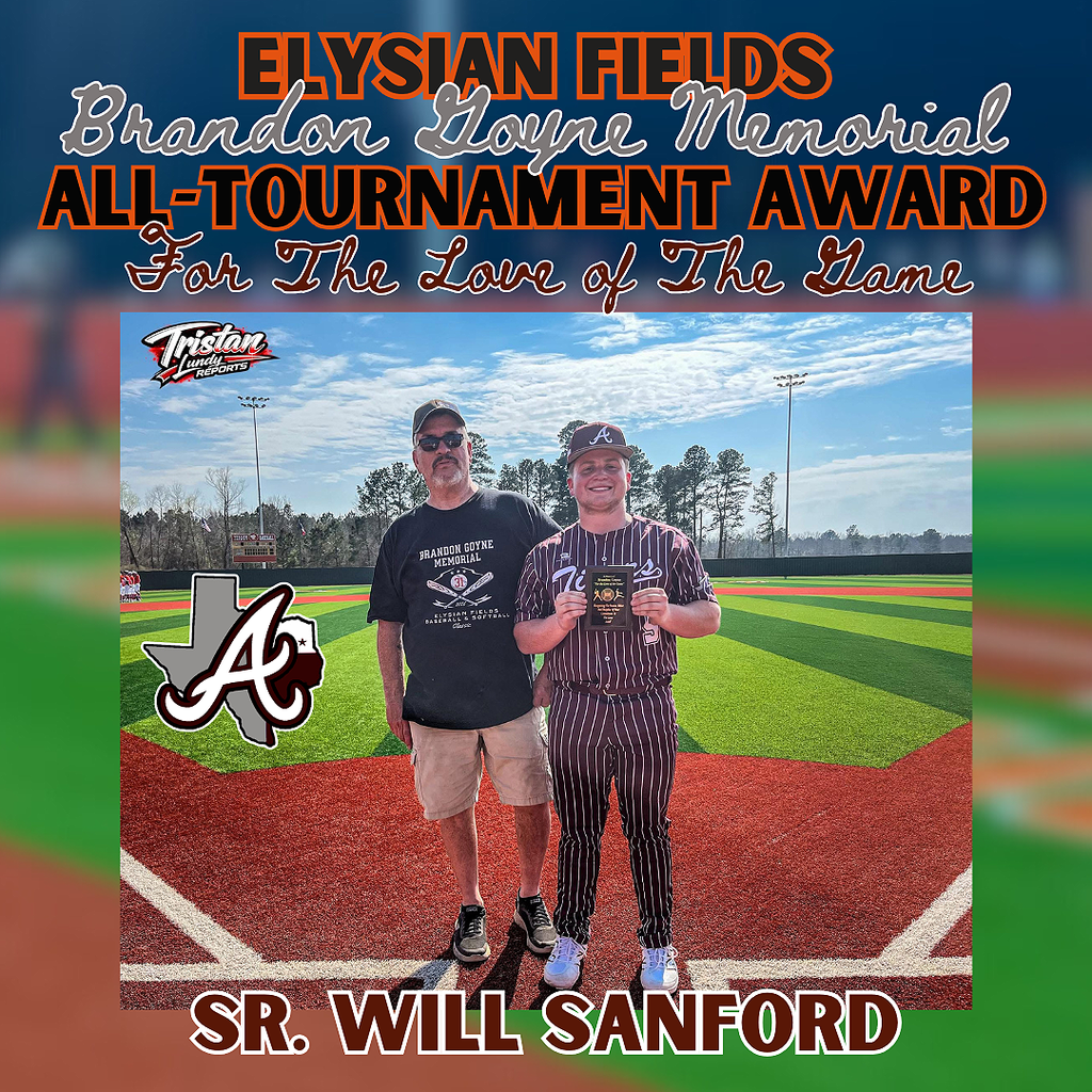 Arp HS baseball Will  Sanford All tournament team award